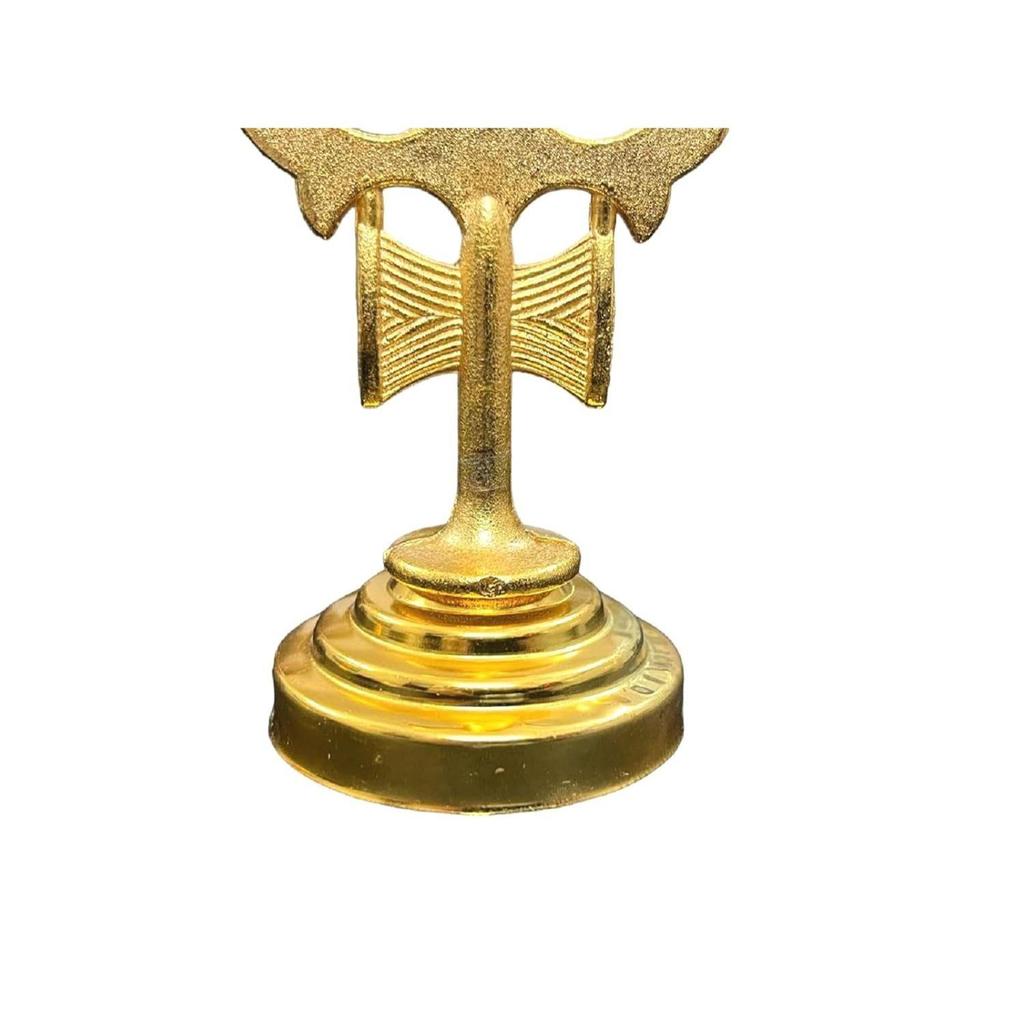 Numeroastro Trishul Damru with Om Engraved In Mix Metal for Puja Ghar | Home Temple (