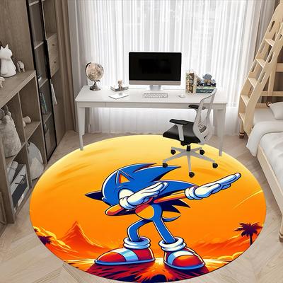1pc Sonic Office Round Area Rug,Bedroom Living Room Home Decor, Room Deco A1016136