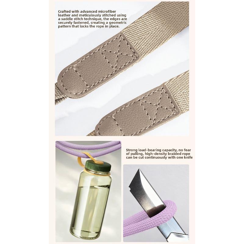 New Four-in-one Round Flat Belt, Mobile Phone Lanyard, Crossbody Adjustable Neck Rope, Advanced Sense Anti-lost Lanyard