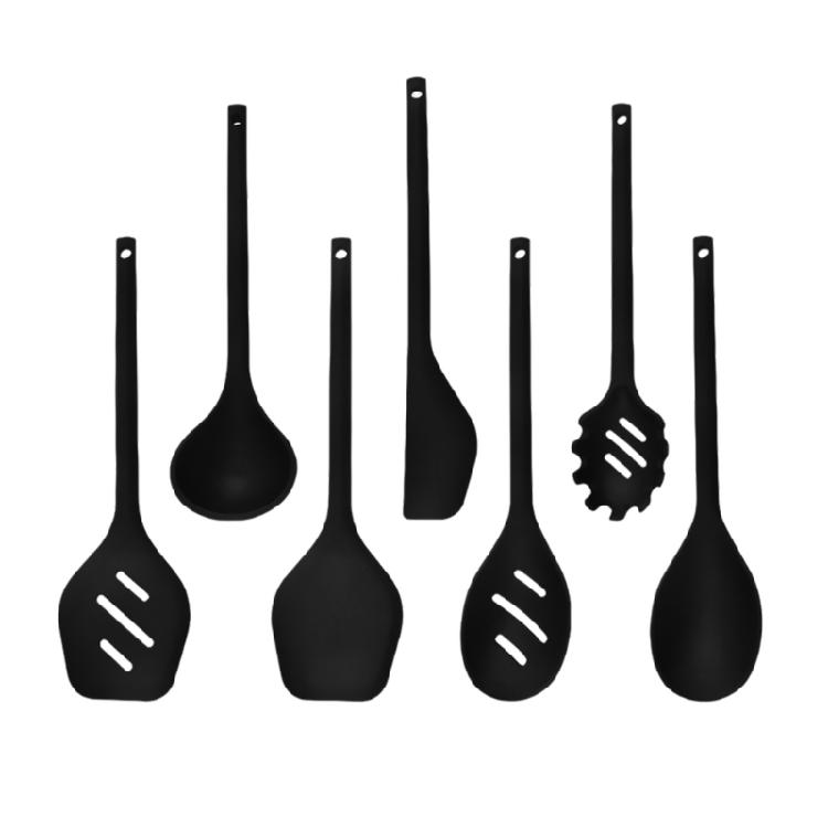 

7Pcs Silicone Cookware Set For Frying Baking Stirring Cooking Utensils With Comfortable Grip For Daily Use чорний