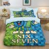 Fun Whimsical Number 67 Digital Printed 3PC Duvet Cover with Pillowcases Novelty Queen King Size Comforter Unique Bedroom Decor