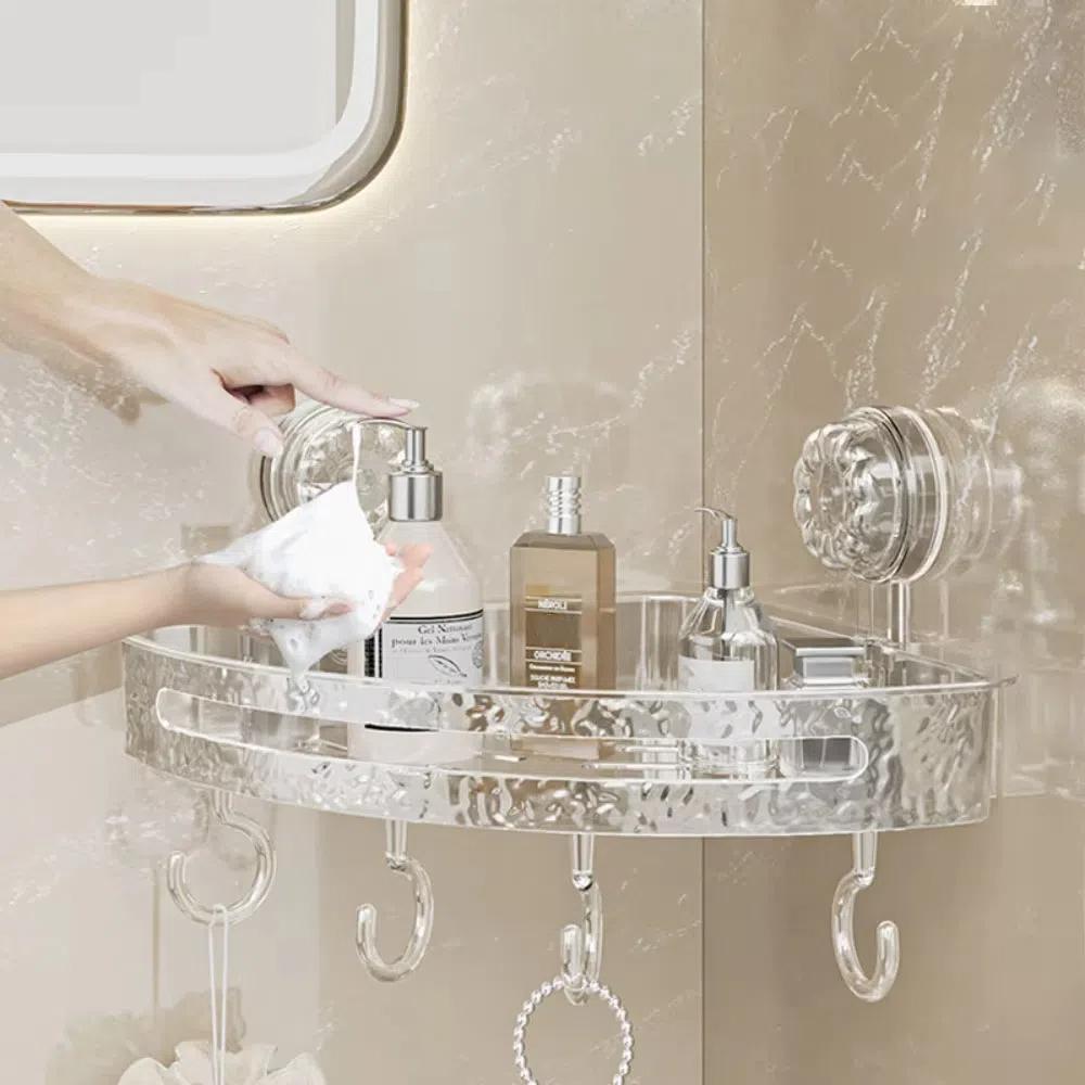 Plastic Bathroom Corner Storage Shelf Convenient Cosmetic Holder Storage Rack Hostel