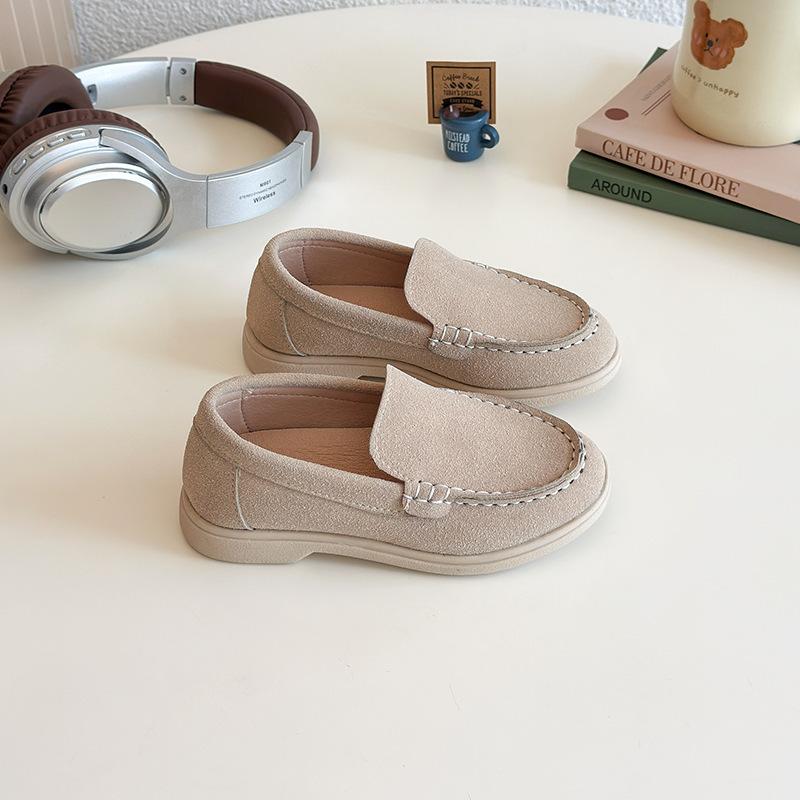 Mocassini Primavera Bambini Scamosciati Minimalisti alla Moda Unisex Ragazzi Ragazze Scarpe in Pelle Versatili Antiscivolo Monocolore Scarpa Bambino