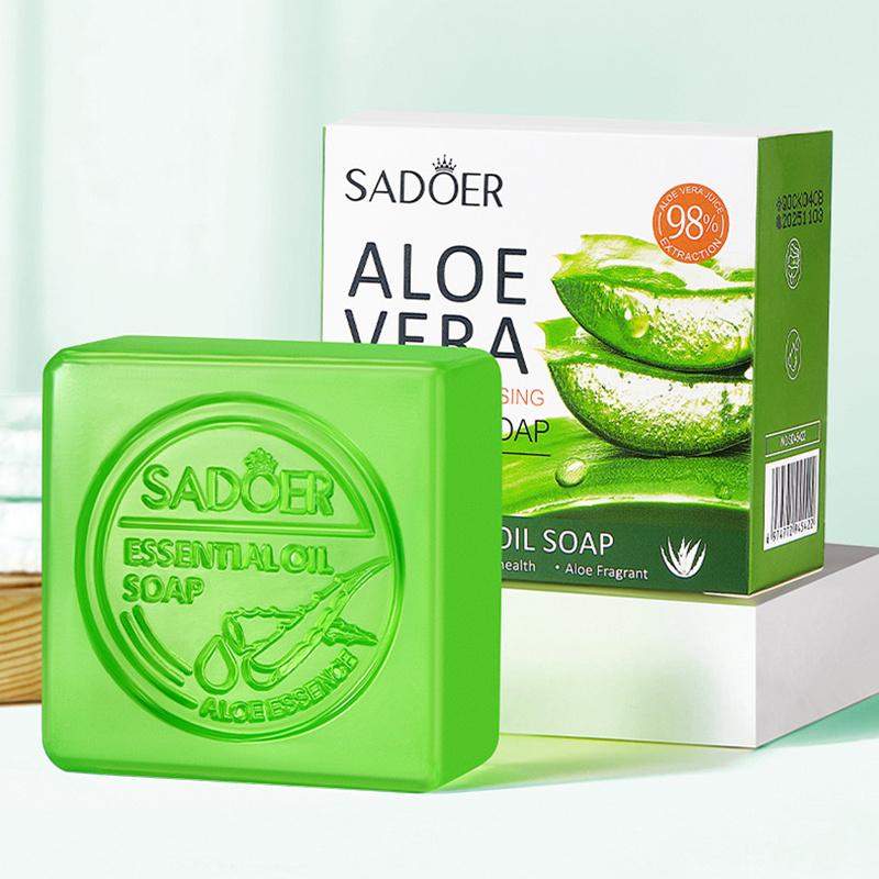 Bio mýdlo z aloe vera s esenciálními oleji - Hloubkově čistící, hydratační a regulující mastnotu pro obličej a ruce. Přírodní a bohatá pěna pro všechny typy pleti.