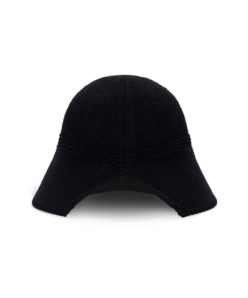 Bajal Vz Studded Logo Summer Knit Bonnet Hat Black