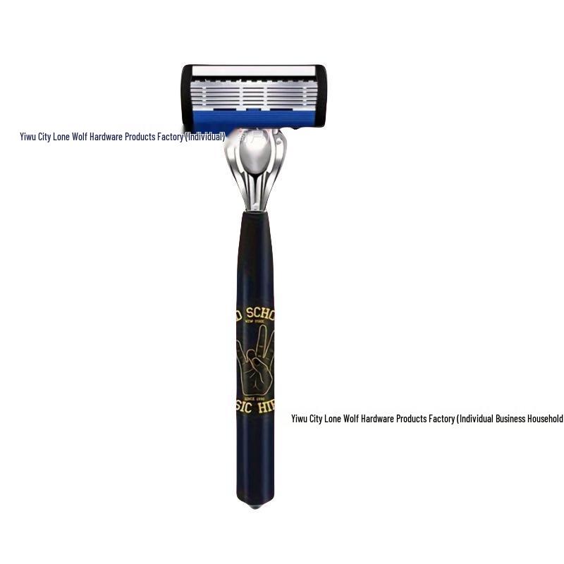 Manual Six-Layer Blade Razor for Men - Vintage Beard Shaver Holder