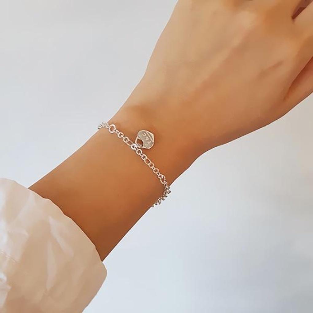 

Women s Cutting Chain Mini Heart Bracelet (Chain Point) Bracelet_Pink Gold