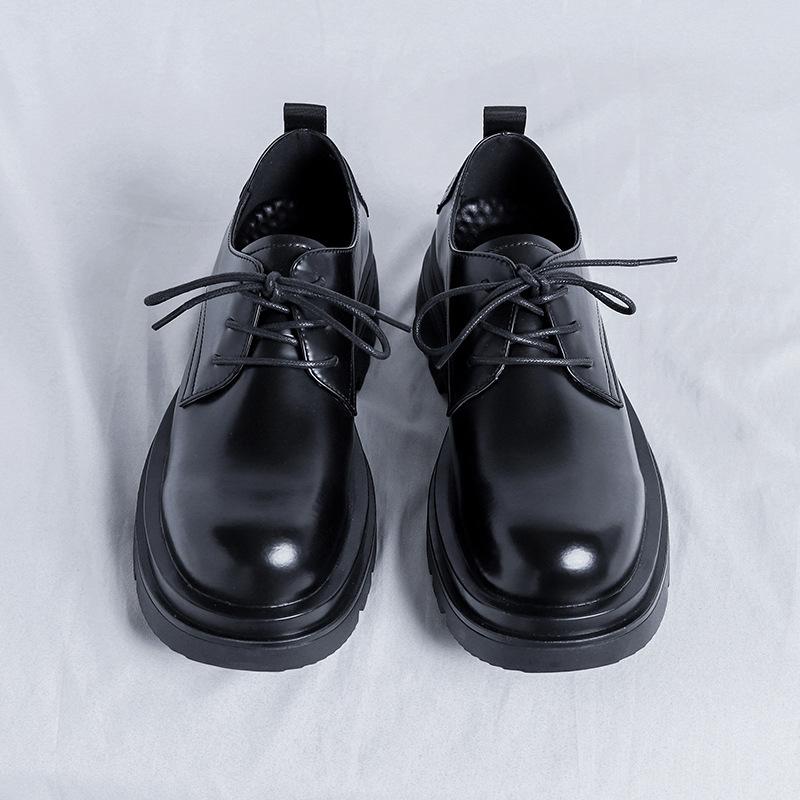 

Туфли дерби мужские низкие ботинки Martin на платформе рабочие туфли британские пары повседневные классные черные кожаные туфли маленькие 59257-R 38 чёрный