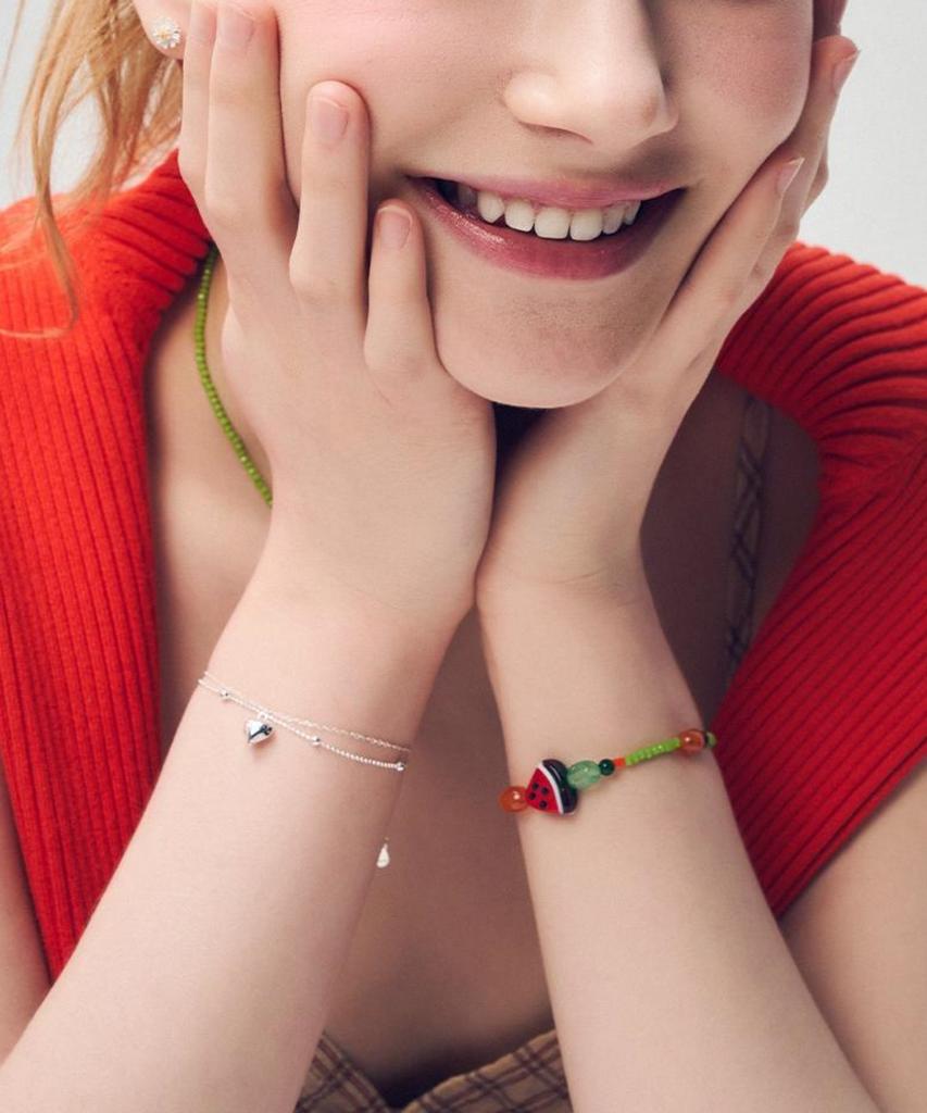 Dana Burton Fresh Watermelon Glass Bracelet