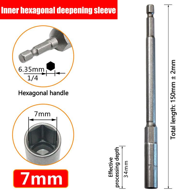 1Pc 5.5-19Mm Lengthen Electric Drill Socket Head Bolt Nut Driver Bit Impact Drill Bits Adapter Socket Wrench Extension Bar 150Mm