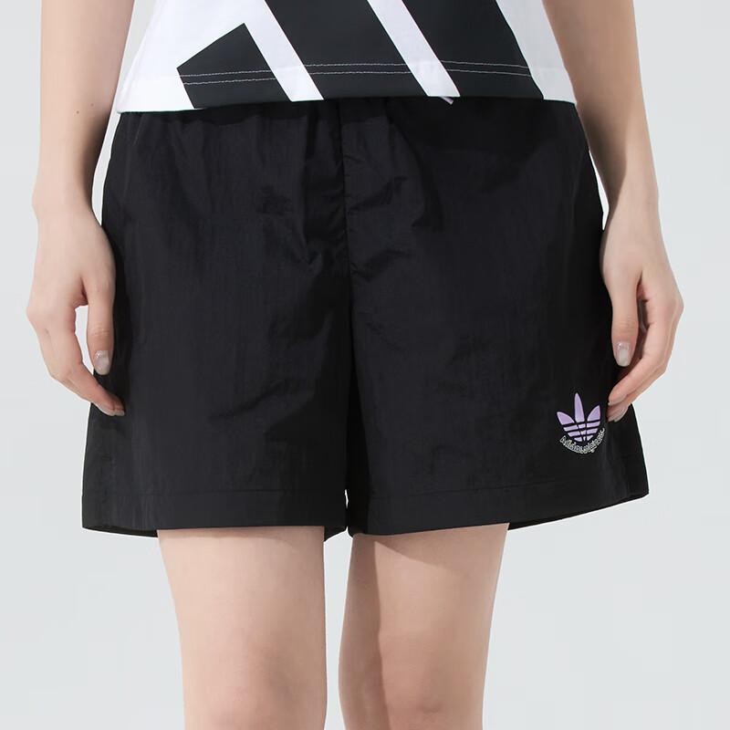 Adidas Originals Training Knit Fashion Casual Breathable Sports Shorts Women Shorts Black JN1682