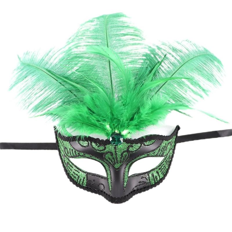 Feathered Masquerade Mask for Women Men Halloween Masquerade Cosplay Mask Half Face Mask Halloween Mask