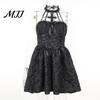 Gothic Lolita Pendant Dress Women's Sleeveless Lace Vintage Corset Halter Swing Full Round Skirt Dramatic Cocktail Victorian Style Black Punk