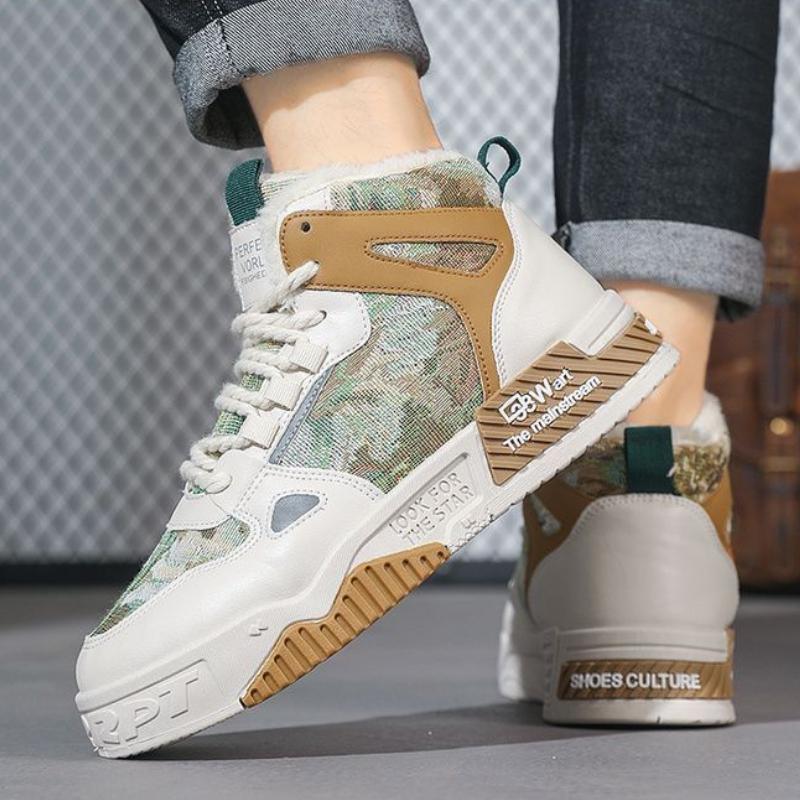 High Quality Men Shoes Winter Snow Shoes for Men Outdoor Thick-soled Non-slip Warm Cotton Shoes Fashion Lace-up Casual Sneakers