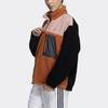 Adidas Originals Short Sherpa Color Block Stand Collar Warm Sports Jacket Women Jacket Khaki Brown GQ1238