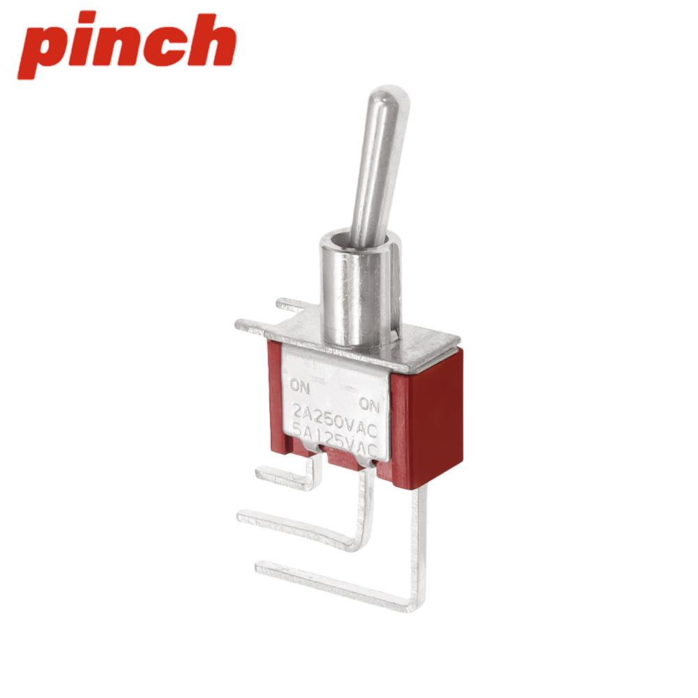 

6mm Bent Leg Toggle Switch, 2/3-Speed, Horizontal Plug, Rocker Arm, 3-Pin/6-Pin
