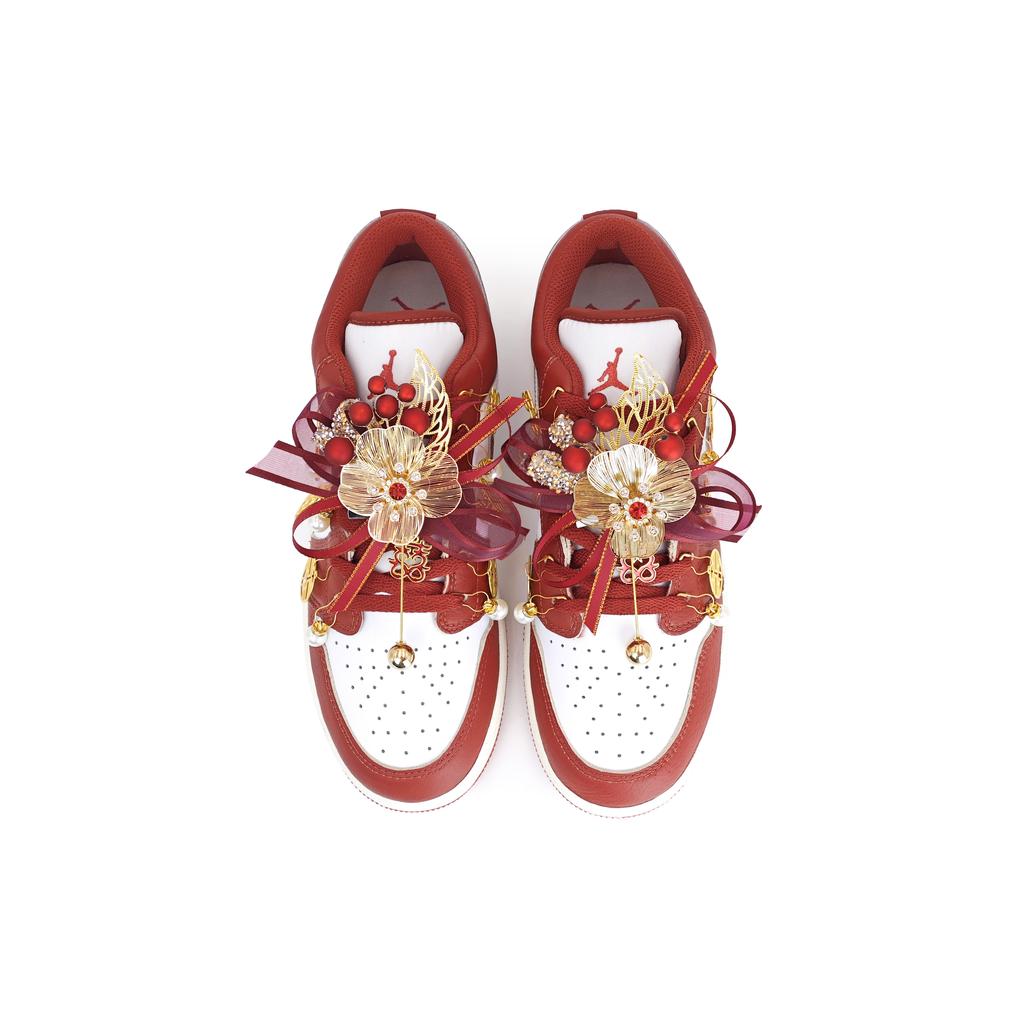 Jordan Air Jordan 1 Wedding Shoes Cushioning Abrasion Resistant Cushioning, Wear Resistant Low top FJ3465-160(Team318-)