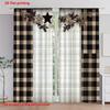2pcs Plaid Star Design Curtains   Room Darkening Fabric Rod Pocket Curtain   Christmas Window Decor   Farmhouse Decor