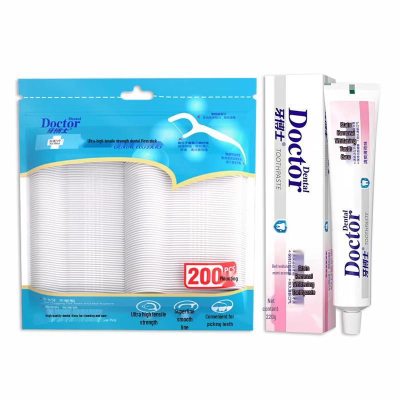 

Dr. Dental Floss Picks & Whitening Toothpaste Combo