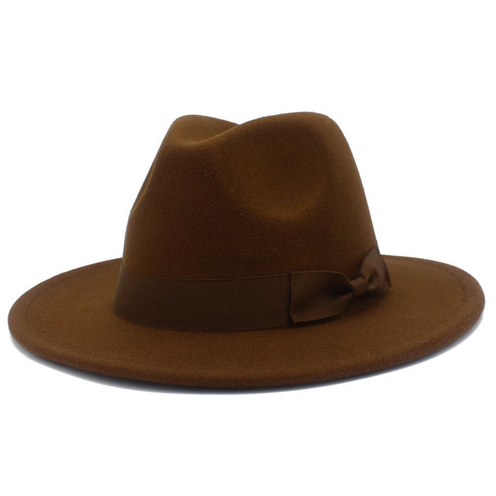European-American Style Bow Wide-Brimmed Fedora: Fashionable Unisex Jazz Hat