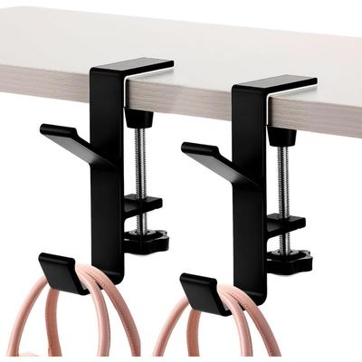 1 Stück Klemmbarer Untertischhaken – Verstellbarer Arm Kopfhörer- & Taschenhalter für Schreibtische 1–5 cm Dicke – Rucksack-, Geldbörsen-, Handtaschenaufhänger