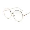 Übergroße runde Metall-Blaulichtfilter-Lesebrille für Damen und Herren, klare Gläser, Vintage-Brille, Presbyopie, Große Computerbrille