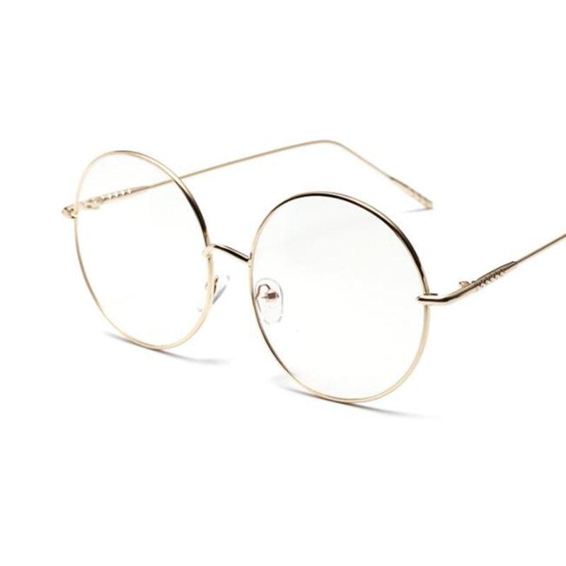 Übergroße runde Metall-Blaulichtfilter-Lesebrille für Damen und Herren, klare Gläser, Vintage-Brille, Presbyopie, Große Computerbrille