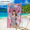 1PC Custom Name Beach Towel Taylor Top Singer Beach Towel, Suitable for Camping, Travel, Beach Accessories, Super Absorbent, Family Gift