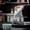 120ml Enamel Ceramic Lid Bowl Chinese Style Tea Bowl with Lid Household Large Capacity Tea Cup Kung Fu Tea Set Drinking Utensils