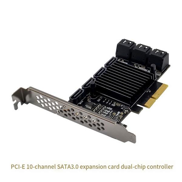 

1 Piece Dual-Chip PCI Express 10-Port SATA3.0, Color: As Shown, Material: PCB Other