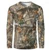 Woodland Camo Long Sleeve T-Shirt Ideal for Outdoor Hunting