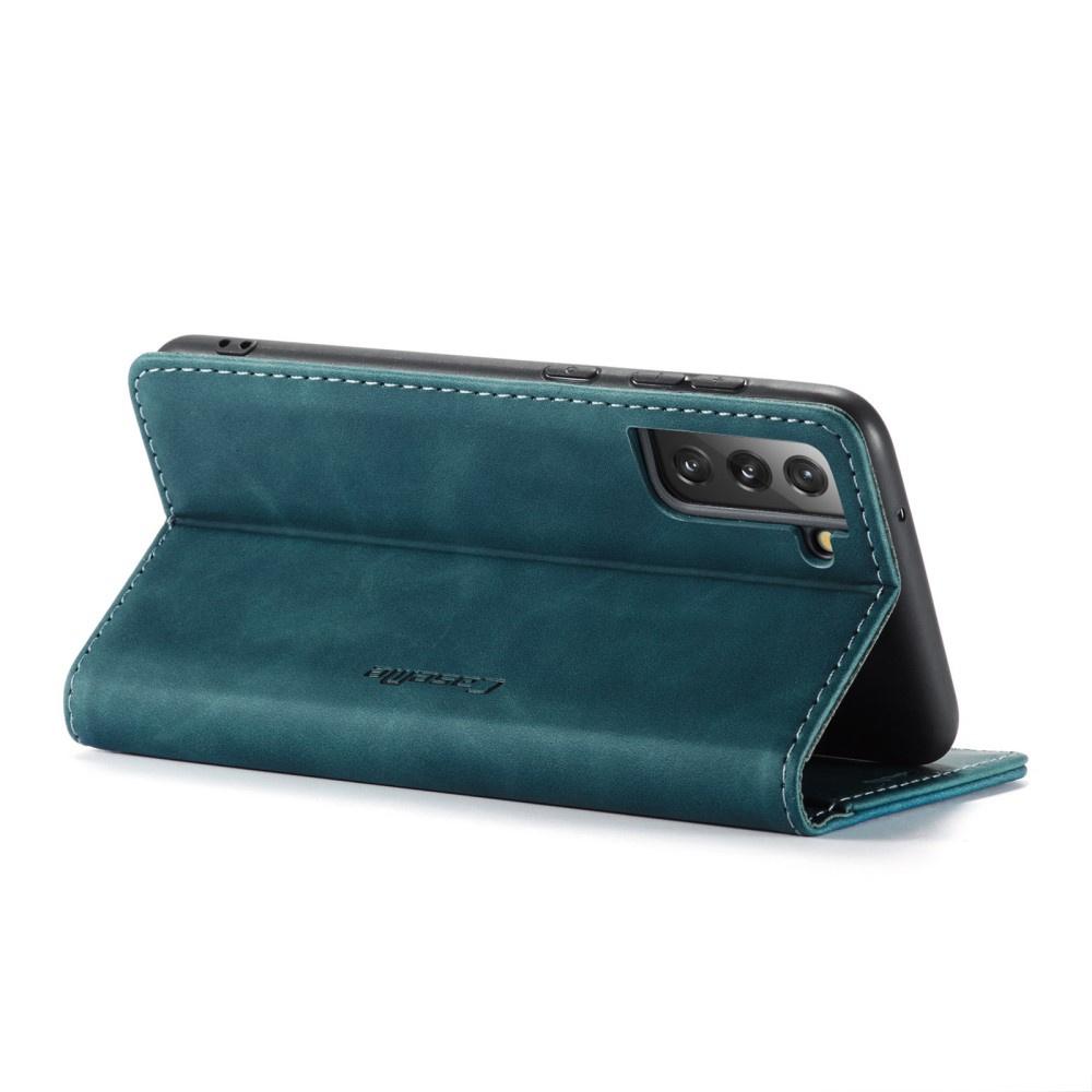 CASEME for Samsung Galaxy S21 FE, Leather Wallet Case, Green
