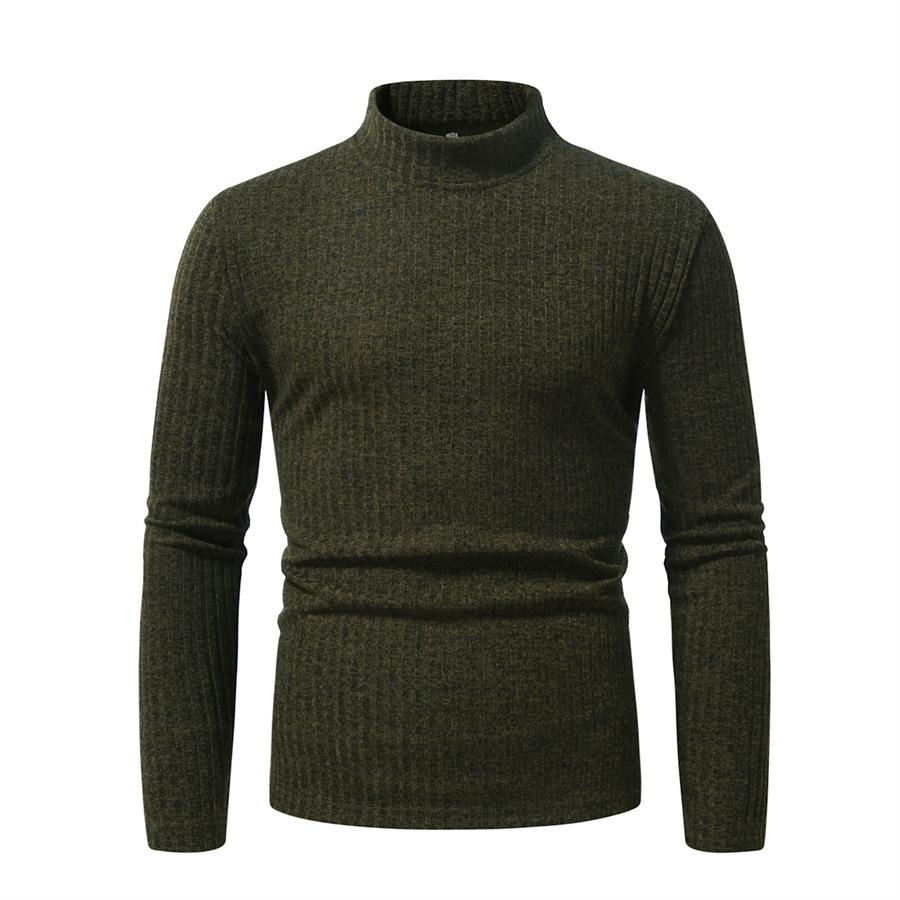 Men's thickened pit strip semi-turtleneck long-sleeved T-shirt autumn and winter men's warm bottoming shirt