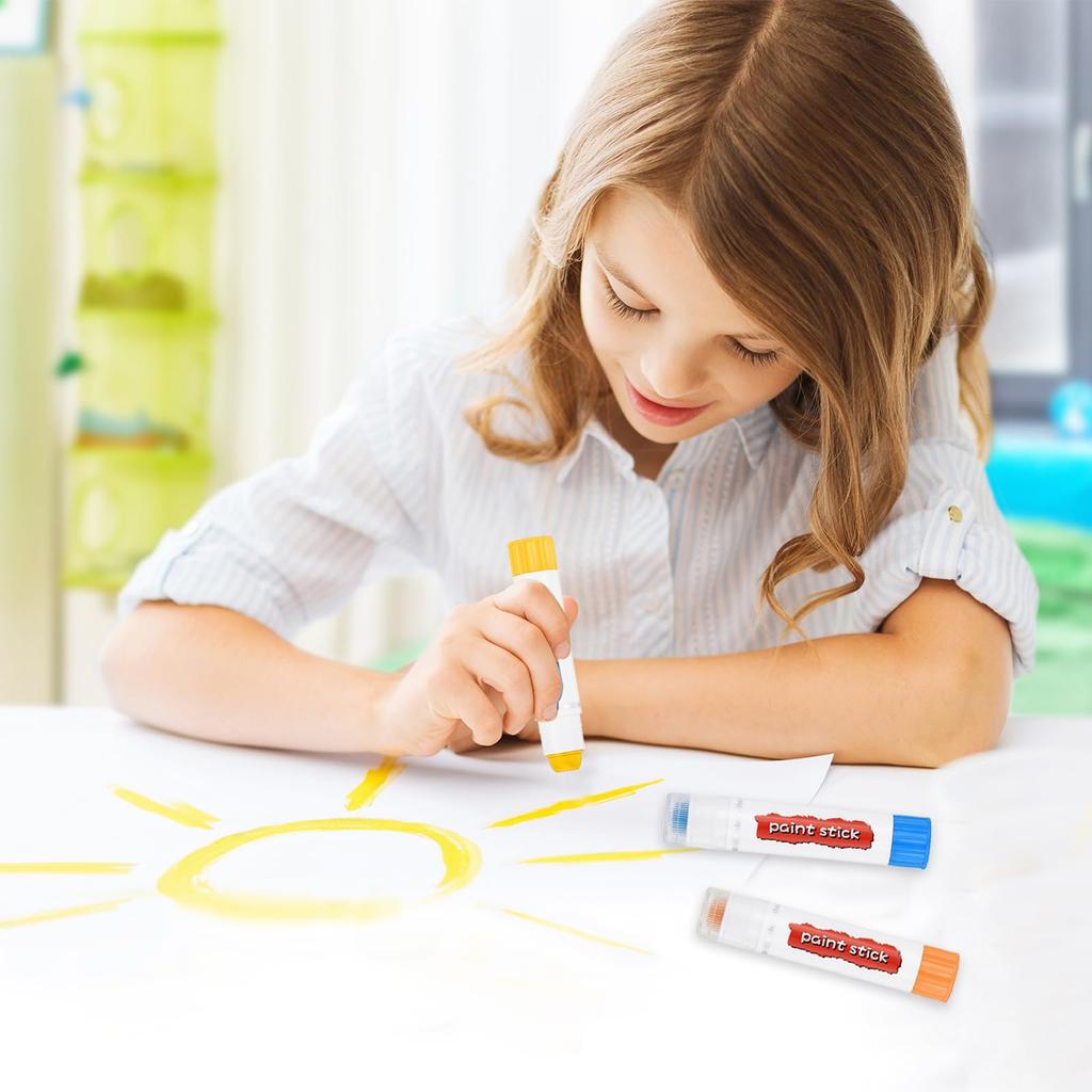 PATIKIL Solid Tempera Paint, 9 Washable, Fast-Drying Paint Sticks, Art Supplies for Beginner Artists, Black