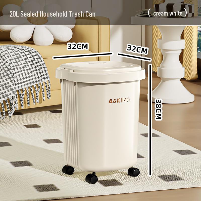 Wheeled Large Capacity Trash Bin for Kitchen, Bathroom, Office