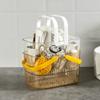 Bottom Hollow Bathroom Storage Easy To Drain Swim Basket Durable Portable Basket with Transparent Handles