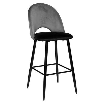 Atmosphera "Kara" Decorative Velvet Bar Stool - Gray