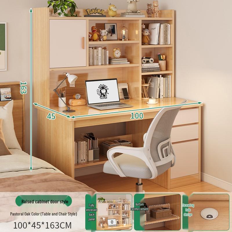 Modern Computer Desk with Bookshelf & Storage for Home, Office, Bedroom & Study Room