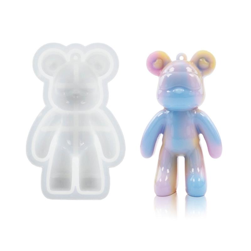 Błyszczące Błyszczące Niedźwiedź Astronauta Ozdoby Silikonowa Żywica Epoksydowa Forma DIY Breloczek Wisiorek Biżuteria na Walentynki Prezent Rękodzieło