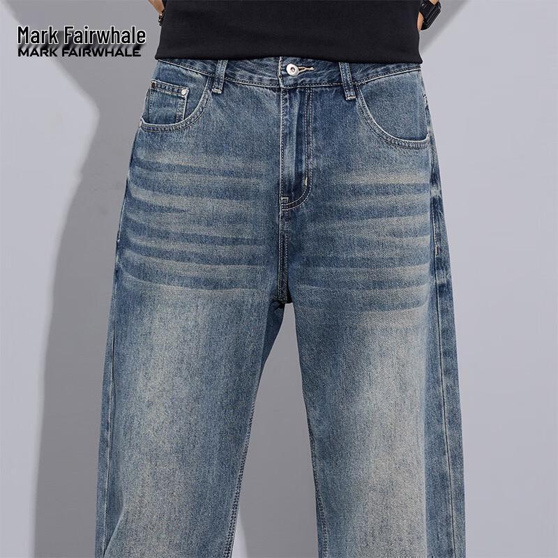 MARK FAIRWHALE Men's Loose Straight-Leg Jeans