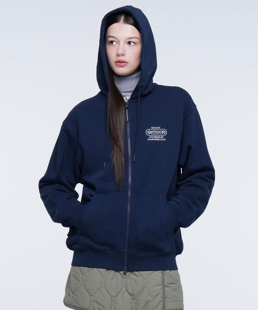 Outdoor Products Multi Logo Zip-Up Hoodie (Navy)