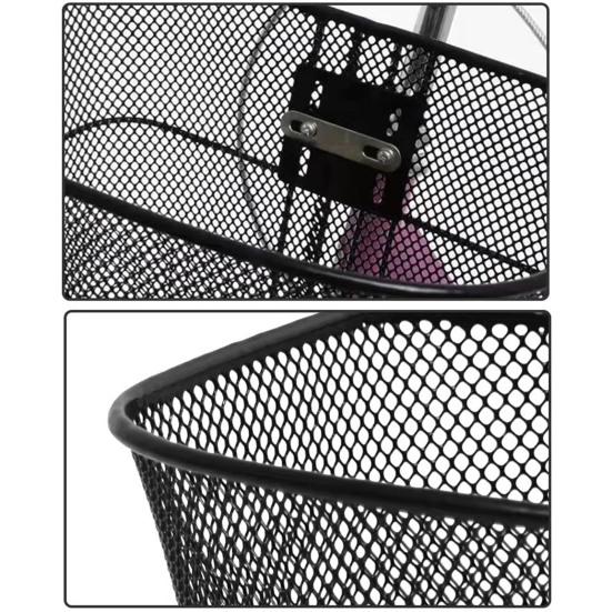 Bike Basket Thickened with Screw Sturdy Multifunctional Easy To Install Item Storage Metal Large Capacity Cycling Basket Student Bike Accessories