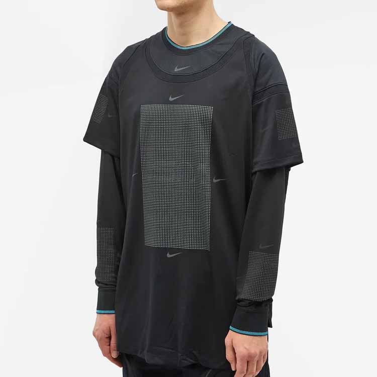 Nike Serie ISPA FW23 T-shirt a maniche lunghe con cuciture multiformi Unisex Top Nero FB2706-010