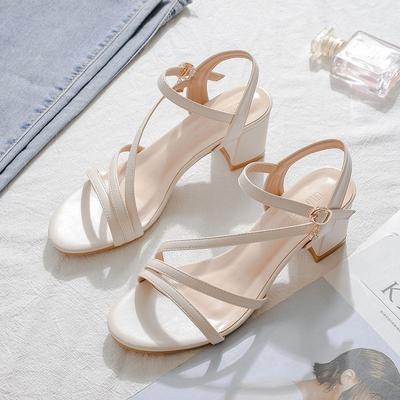 Damen Schuhe Sandalen mit offenem Zeh für Damen High Heels Büroarbeit Leder Pumps Weiß mit Absatz Täglich H Schick und Elegant Korea Schuhe