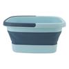 Foldable Foot Tub Portable Silicone Foot Massage Bath Bucket Household Foot Spa Basin Blue