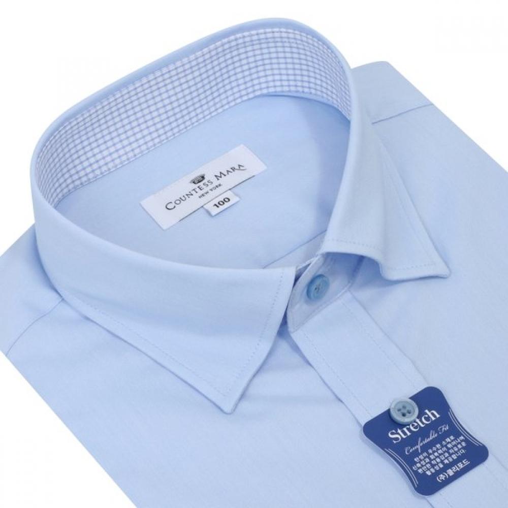 Countess Mara Men Stretch Twill Solid Lining Contrast Blue Regular Fit Long Slee