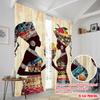 2pcs,2D plane printing Window Curtain Fruitful Exchange(1) Versatile Polyester Fabric (without rod) Versatile All for Bedroom