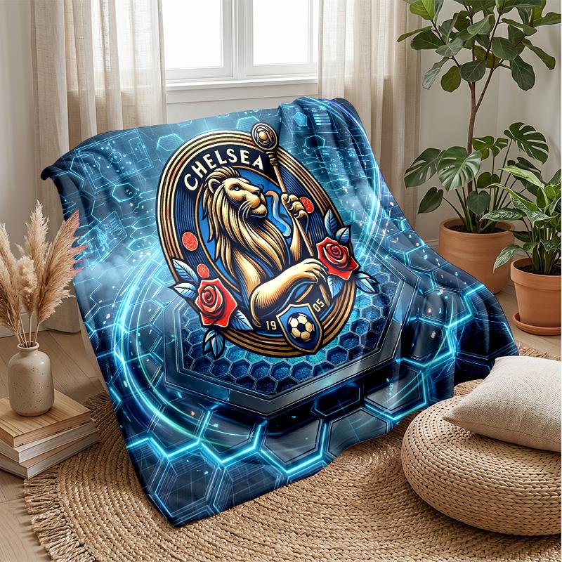 Coperta a tema Chelsea FC Morbida coperta in flanella Coperta morbida da divano Coperta accogliente per divano e letto per la decorazione della casa