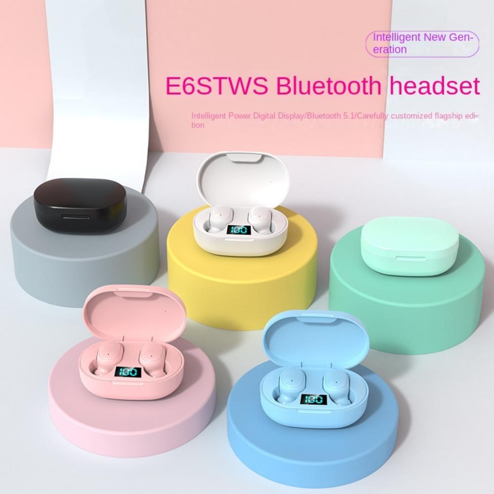 Bluetooth 5.3 E6S TWS Drahtlose Kopfhörer LED Digitalanzeige Subwoofer HiFi Stereo Musik Mit HD Mikrofon Geräuschunterdrückung Headset