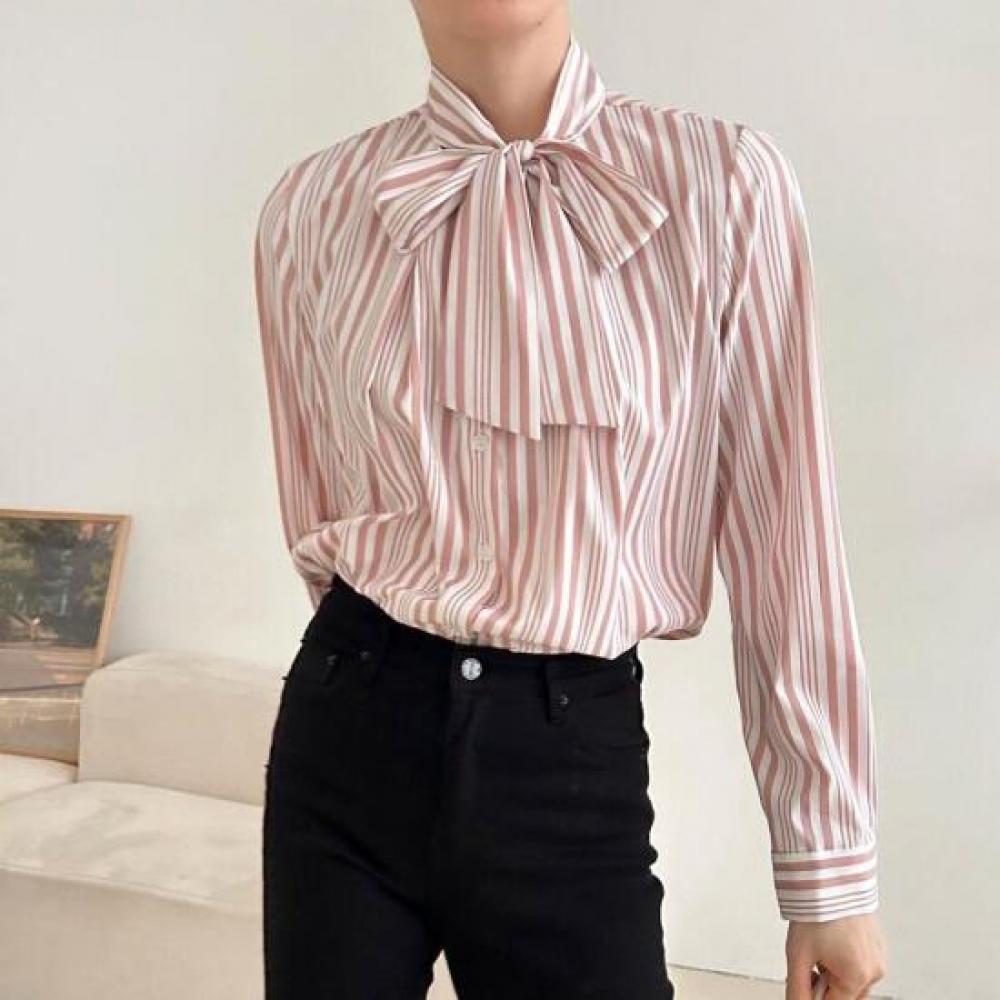 New Arrivals Open Run Oara Women Spring Shirt Blouse Color Block Stripes